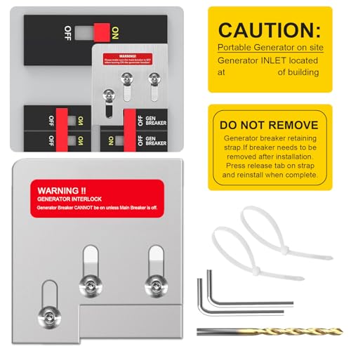 Toptozl Generator Interlock Kit Compatible with Square D QO or Homeline 150 or 200 amp Panels...