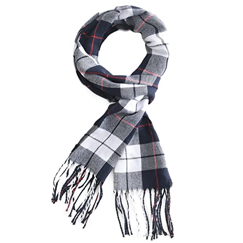 Vimate Tartan Scarves For Men, Winter Navy Blue White Plaid Blanket Scarf For Women (Us-Navy White Plaid) #TOP28