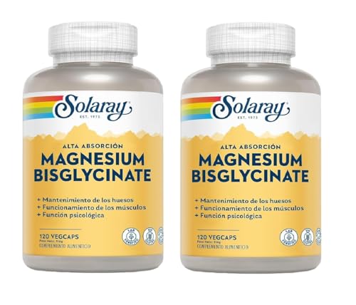 Pack 2 Unidades | Magnesio Bisglycinato 120 cápsulas | Solaray