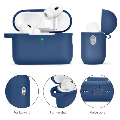 Image of Case for Airpods Pro 1st 2nd Generation - VISOOM Airpods Pro 1 /2 Cases Cover Women Silicone iPod Pro 2 Earbuds Wireless Charging Case Girl Bling Keychain for Apple Airpod Gen Pro 2