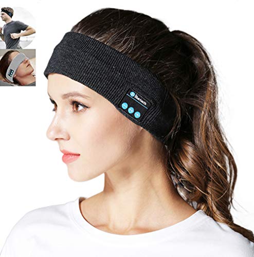 Andyshi Wireless Sports Headband Headphones,Sleep Bluetooth Over Ear Headphones Headband, Winter Headband Ear Warmer, Stereo Headset Music Sleeping Headband for Workout, Jogging, Yoga