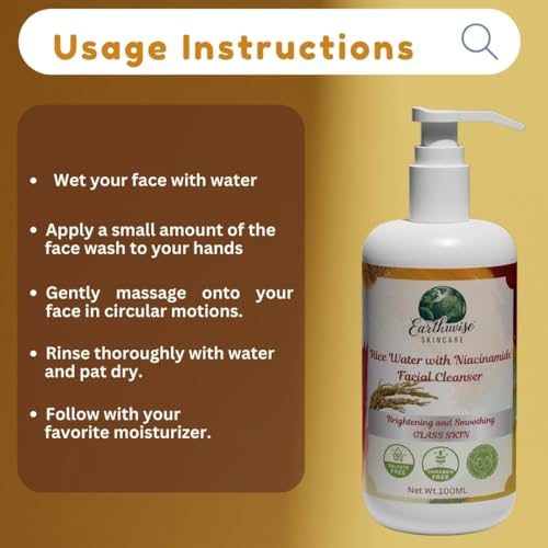 EARTHWISE SKIN CARE Earthwise Rice Water & Niacinamide Face Wash 100ml - Image 5