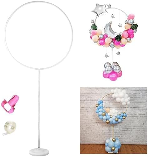 Round Balloon Arch Stand Kit, 70 cm Width, Party Decoration Set with Base | Decorating Strip Tape Kits For Birthday Wedding Baby Shower Party Decorations | 1 Pack