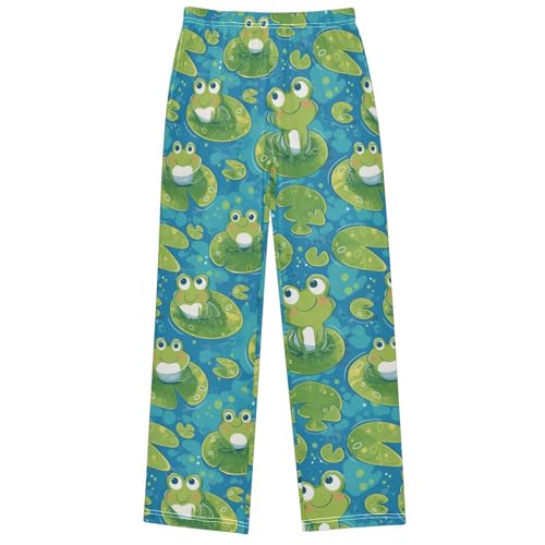 Boy's Pants Blushing Frog Jogger Pants Elastic Waist Long Bottoms Trousers with Pockets 6-14 Years