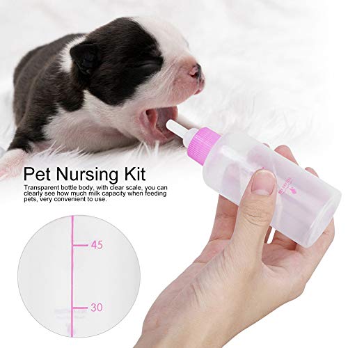 6PCS/ Set Pet Puppy Kitten Feeding Bottle Small Dog Cat Milk Nursing Care Kit Liquid Feeding Supplies 60ml with Replacement Nipples(Pink) 6PCS/ Set Pet Puppy Kitten Feeding Bottle Small Dog Cat Milk Nursing Care Kit Liquid Feeding Supplies 60ml with Replacement Nipples(Pink)