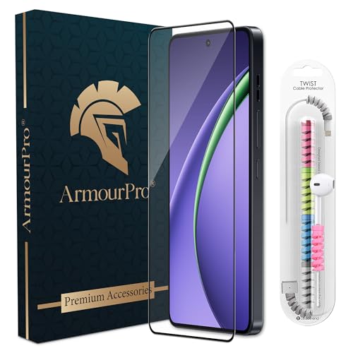 Image of ArmourPro Military Grade Gorilla Tempered Glass Screen Protector Compatible for Oppo K13 Turbo and K13 Turbo Pro with Edge-To-Edge Protector Coverage, Cable Protector and Easy Installation kit (6.8 Inch)