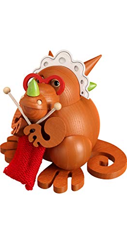 Seiffener Volkskunst Smoker - Dragon Grandmother - Ball Figure - 10 cm / 3.9 inch