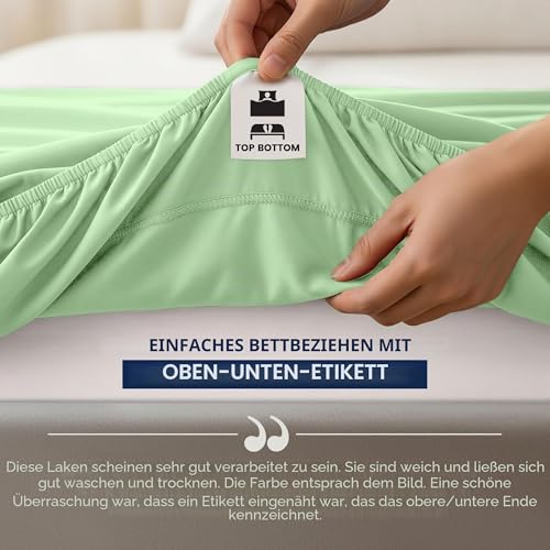 Utopia Bedding Queensize-Spannbetttuch mit extra tiefen Taschen, passend für Matratzen bis zu 53,3 cm, schrumpf- und farbbeständig… – Ansicht 6