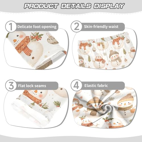 KLL Christmas Cute Snowmen Little Girls Athletic Leggings Stretch Full Length Pants Sports3