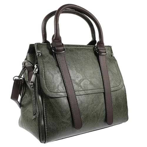 Sac bandoulière femme vert rétro élégant idéal pour le travail et le shopping