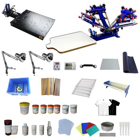 3 Color 1 Station Screen Press Equipped with Dryer Screen Printing Start Kit Cover