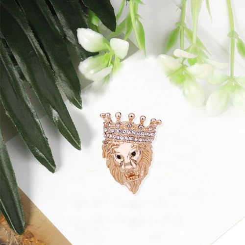 Image of Lion Vintage Men Brooch Pins for Suits Pin Women Brooch Pin Animal Lapel Pin Safety Pin Punk Suit Tie Pin Husband Boyfriend for Valentine's Day Anniversary Birthday Gifts