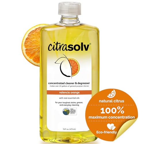 CitraSolv - Concentrated Household Cleaner & Degreaser - Valencia Orange Scent - 16 Fl Oz, Natural Ingredients, Non-Toxic, Biodegradable, Made in USA
