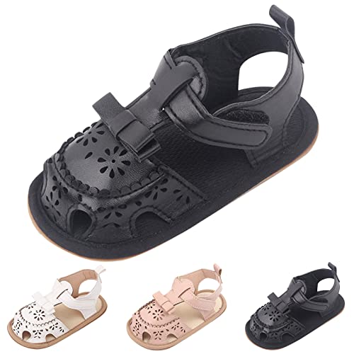Girls Toddler/Little Kid/Big Kid Sandals Anti Slip Lightweight Shoes Fashion Summer Beach Outdoor (Black, 4 Infant)2