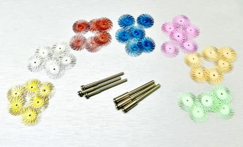 3M Radial Bristle Disc Kit Assortment 48pc 3/4" Dia. 6each 7-Grades + 6 Mandrels
