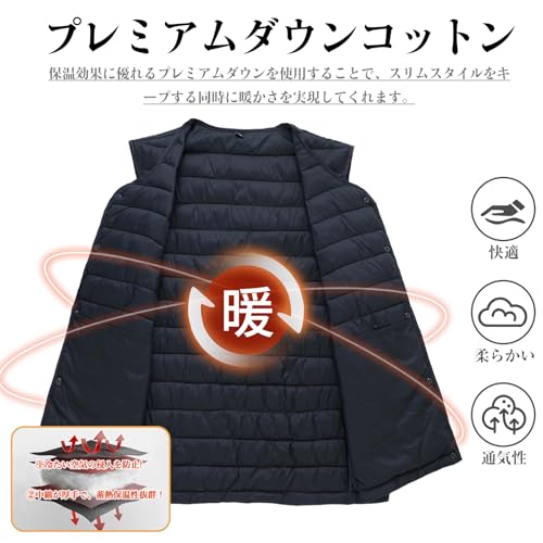 Kayiyasu ダウンベスト メンズ 中綿ベスト 超軽量 防寒着 暖かい 轻撥水 アウター 大きいサイズ 春秋冬服 おしゃれ 男女兼用 の商品画像 4