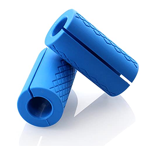 Grip Fat Bar Dumbbell Fat Barbell Grip Thick Bar Grips for Weightlifting Fitness Bar Handle Silicone Non-Slip Protective Pad 1 Pair of Blue