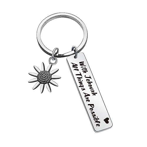 ZQEOU Llavero de testigos de Jehová, joyería cristiana para mujeres, mamá, mejor amiga, hermana, ahijada, regalo religioso, Llavero Jehová, Estandar