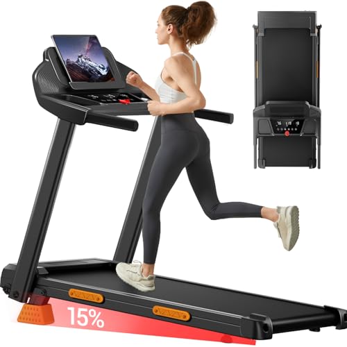 UMAY Tapis Roulant Salvaspazio con Inclinazione 15%, Tapis Roulant Elettrico