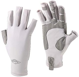 Palmyth UV Protection Fishing Fingerless Gloves UPF50+ Sun Gloves Men Women for Kayaking, Hiking, Paddling, Driving, Canoeing, Rowing (Light Gray, Medium)