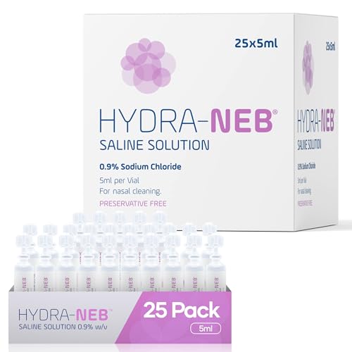 Image of 0.9% Sterile Saline Sodium Chloride Solution, Preservative Free, Nasal Irrigation, Moisturizing of The Airways, Sinus Rinse, Nose Cleanse, All Ages - 25 x 5ml