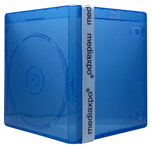 Image of Mediaxpo Premium Standard Blu-Ray Single Cases 12MM | Protect Your Blu-ray Collection with Silver Screen Printed Logo | Ideal for Collectors and Film Enthusiasts (Pack of 25)