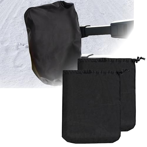 2Pcs Side Mirror Covers, Waterproof Car Side Mirror Protection for Snow, Ice, Bird Droppings - Suit Fit for Trucks, Winter Rearview Guard, Auto Exterior Accessories with Drawstrings