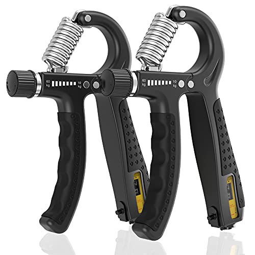 ALMAH Hand Grip Strengthener 2 Pack, Grip Strength Trainer Adjustable Resistance 10-60kg Forearm gripper strengthener, Hand Exerciser for Muscle Building and Injury Recovery for Athletes.