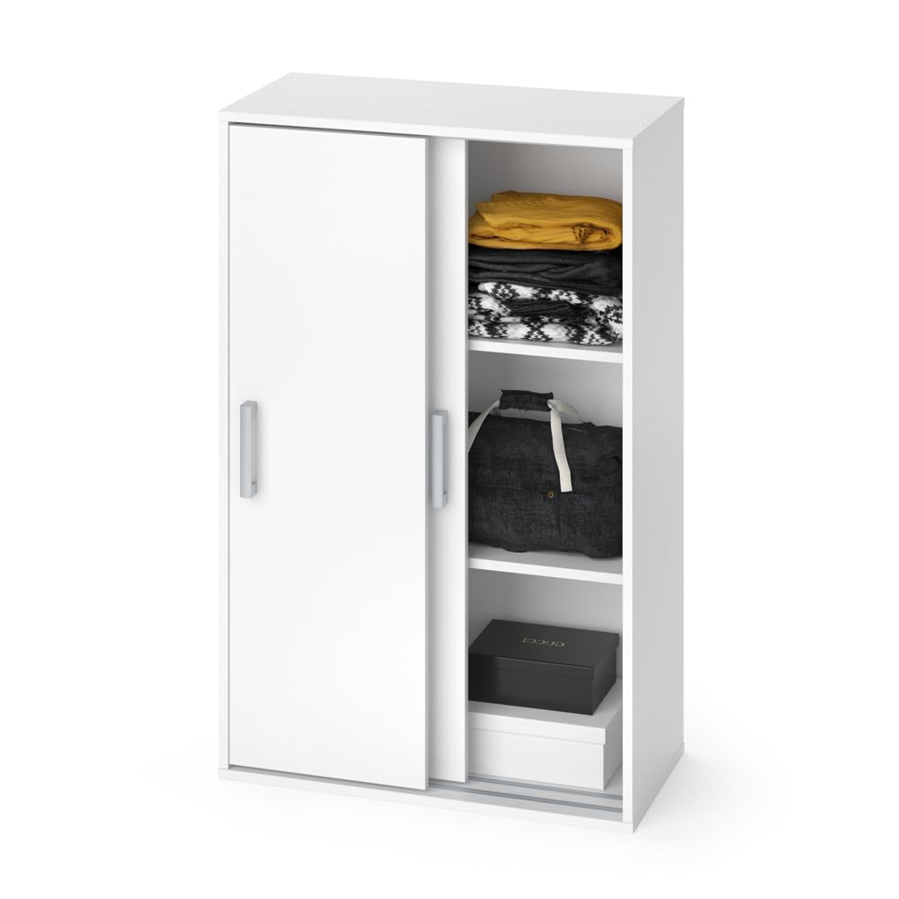 Vicco Kleiderschrank Falk, Weiß, 68 x 108.5 cm, geeignet zur platzsparenden Aufbewahrung von Kleidung