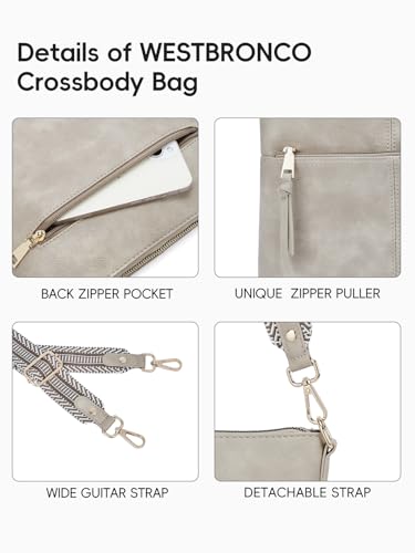 WESTBRONCO Crossbody Purses for Women Medium Shoulder Bag Vegan Leather Handbags with Guitar Strap4