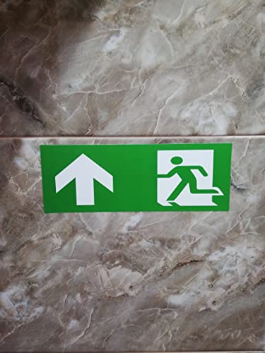 seemy Emergency exit sign, pack of 5, premium stickers, 24 cm x 9 cm, emergency exit sticker, for information sign, rescue route, emergency exit, safety marking (arrow) - Image 3