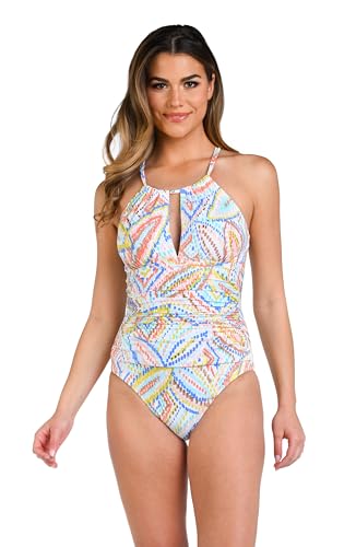 La Blanca womens High Neck One Piece Swimsuit