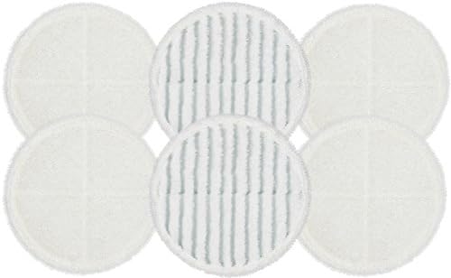 Flintar 2124 Spinwave Replacement Mop Pads for Bissell Bissel Spinwave Hard Floor Cleaner Powered Rotating Mop 2039 Series, 2307, 2315A, Part # 2124 (6 - Pack (4 Soft Pads + 2 Scrubby Pads))