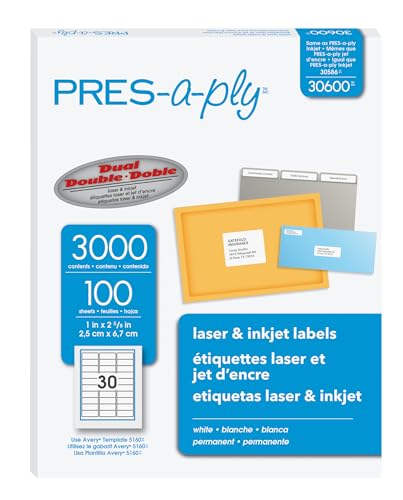 etiquetas en blanco Marca Pres-a-ply