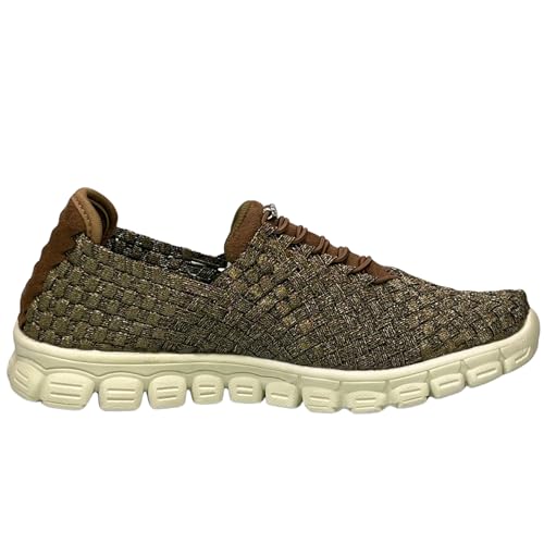 Image of Zee Alexis Women's Danielle Sneakers | Breathable Lightweight Flexible Casual Comfortable Slip-On No-Tie Elastic Laces Woven Shoes