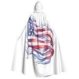 WHJSHOP Mantello con cappuccio per adulti, motivo bandiera americana, per Halloween, giochi di ruolo e feste in costume