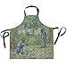 Van Gogh First Steps - Delantal ajustable con 2 bolsillos, uniforme de cocina, correa ajustable para el cuello para mujeres y hombres, cocina, limpieza, trabajo, hornear, jardinería