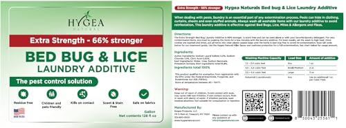 Image of Hygea Natural Extra Strength Bed Bug & Lice Laundry Additive, 1 Gal | Environmentally responsible, odorless, stain-free liquid treatment. Safe for children and pets in any water temperature.