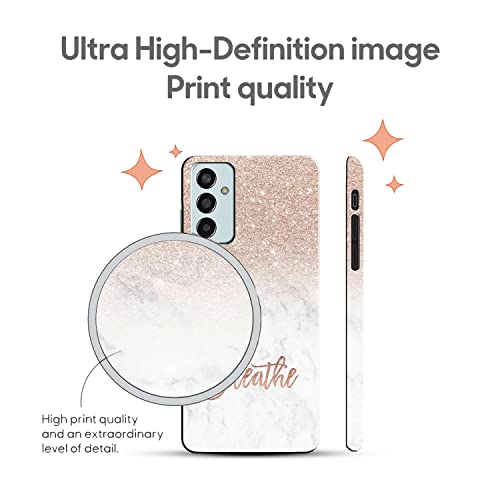Image of COLORflow Back Cover Compatible with Samsung Galaxy F13 / M13 4G | (Best for Girls) Quotes (Breathe) Marble | Designer Printed Hard CASE Bumper Back Cover Compatible with Samsung F13 / M13 4G