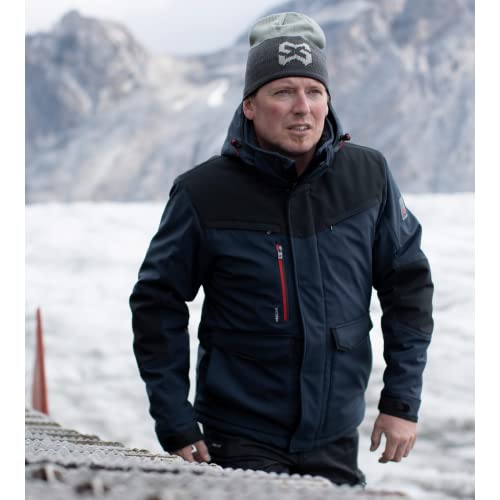 WÜRTH MODYF Winterjacke für Herren Softshelljacke Winter Stretch X in Blau – extra warme Jacke für die kalten Tage - wasserabweisend und winddicht - in der Größe XL