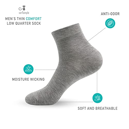 Image of SERISIMPLE Viscose Bamboo Men sock Breathable Sock Quarter Thin Ankle High Sock Comfort Cool soft Sock 5 Pairs