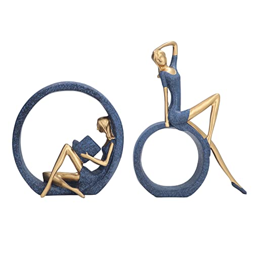 Sculpture de lecture Cocoarm - Ensemble de 2 statues décoratives, cadeau idéal pour bureau - 7