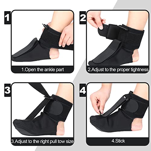 2 Pieces Foot Drop Brace Plantar Fasciitis Night Sock Soft Stretching Boot Splint Support Dorsal Drop Foot Brace For Right Or Left Foot Sleeping Plantar Fasciitis Stretcher Foot Drop Brace #TOP2