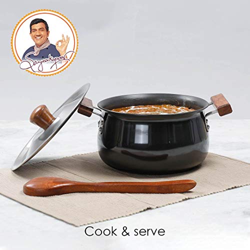 Wonder Chef Ebony Hard Anodized Handi with Lid 21 cm Black 63152542 4 Gallery Image