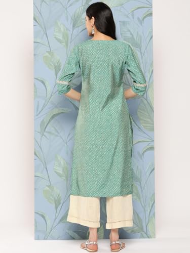 Image of Libas Women's Silk Printed Straight Kurtas Suit