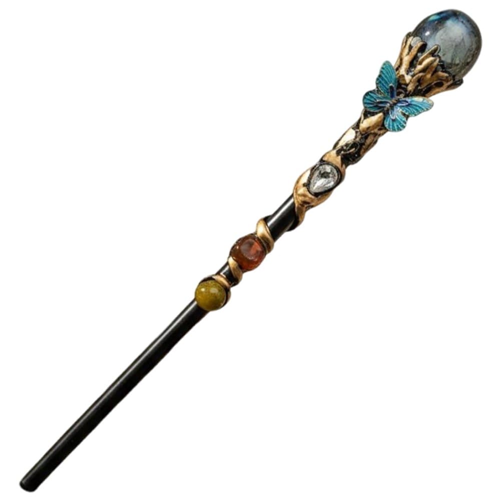 Sofezdo Crystal Stone Fairy Magic Stick Fairy Lucky Tumble Stone Scepter Witch Decorative Fairy Wands for Christmas Costume Prop