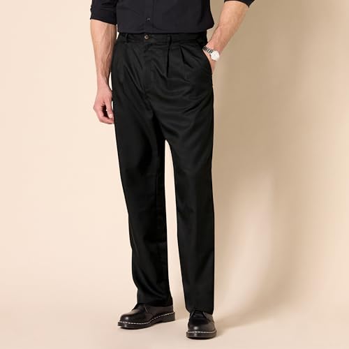 Amazon Essentials Men's Classic-Fit Pleated Dress Pants (Available in Big & Tall), Black, 29W x 32L - image 7