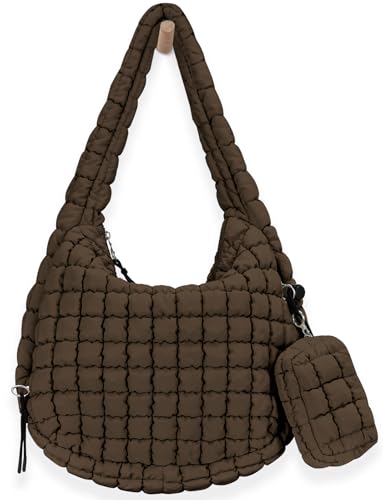Image of GASSDA Puffer Tote Bag for Women Large Quilted Puffy Lightweight Carryall Crossbody Tote Bag for Women