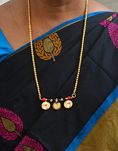 Image of Radha's Creations Women's 1 Gram Gold Plated Copper Mangalsutra with Chain 24 inch and Vati Tanmaniya