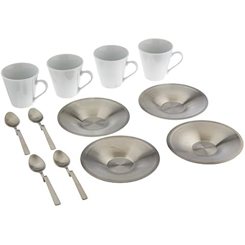 Yedi Houseware Classic Coffee and Tea Metropolitan Espresso Cups and Saucers, Set of 4 Cover